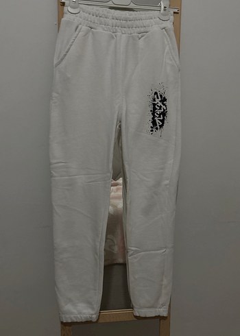 Gri Baskılı Beyaz çocuk Eşofman Altı - Görsel 2