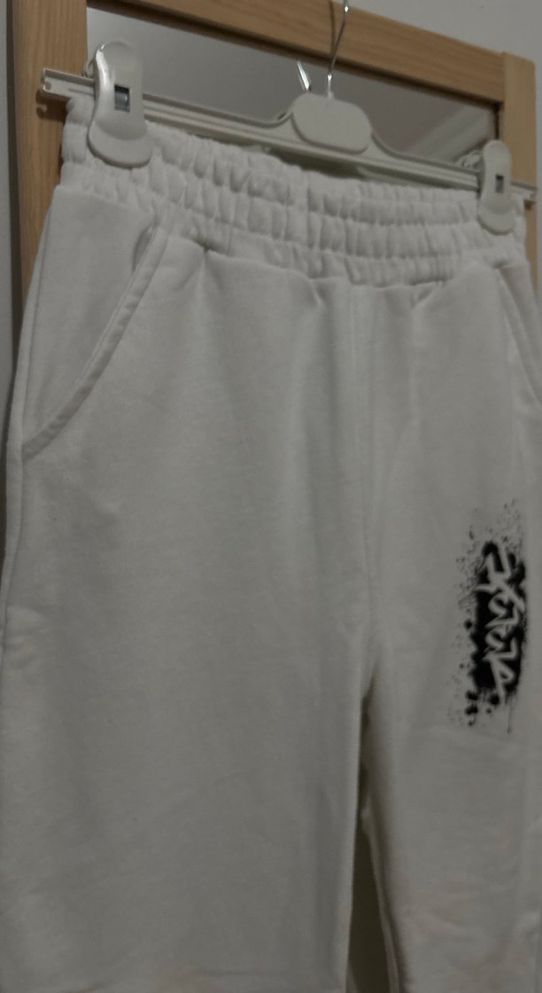 Gri Baskılı Beyaz çocuk Eşofman Altı - Görsel 3