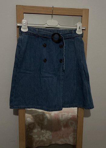 Kemerli Mini Kot Etek - Görsel 2