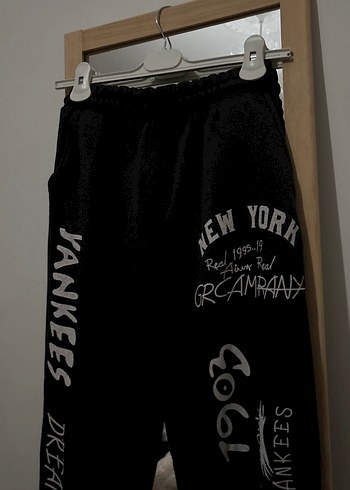 Siyah Baskılı Kadın Denim eşofman - Görsel 3