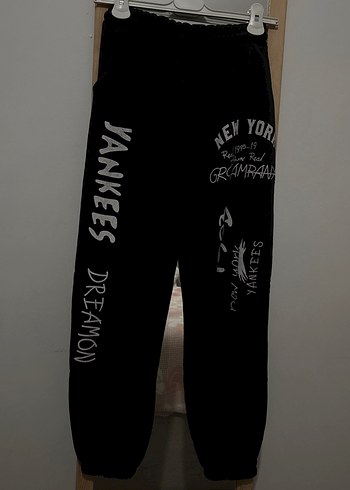 Siyah Baskılı Kadın Denim eşofman - Görsel 2