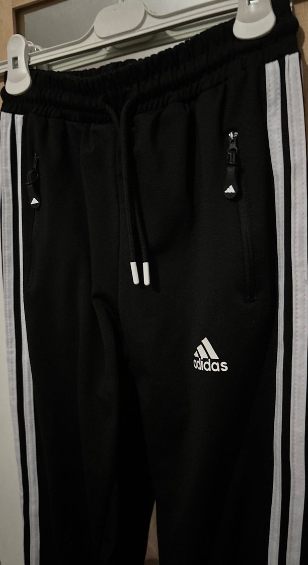 Siyah Fermuarlı Çizgili Kadın Eşofman Altı - Görsel 3