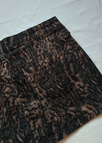 m Beden Urban Outfitters leopar mini etek