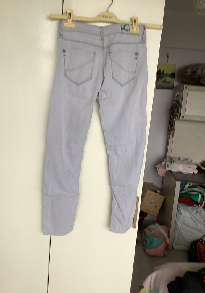 Gri Kadın Denim Pantolon Midi Boy - Görsel 2