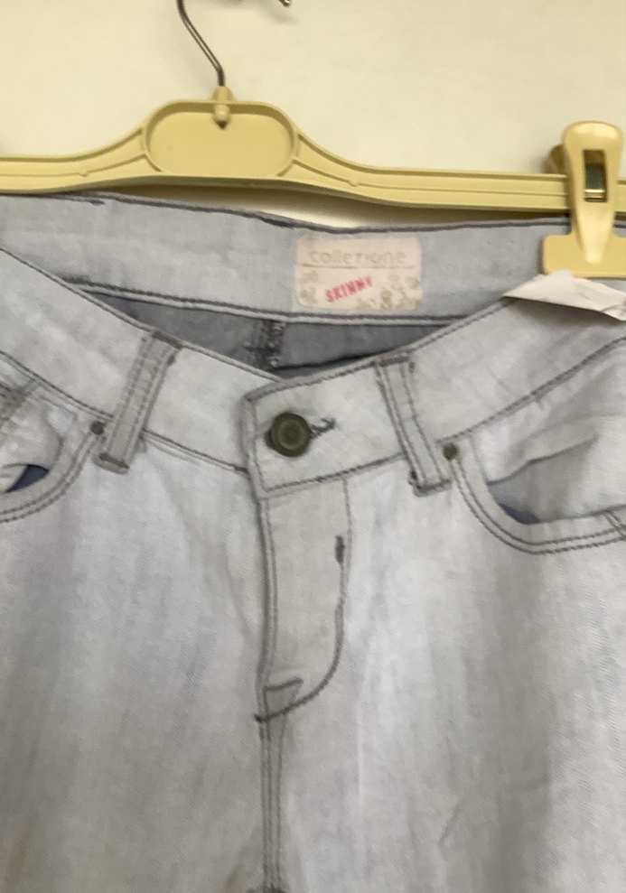 Gri Kadın Denim Pantolon Midi Boy - Görsel 3