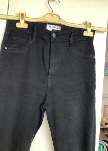 Siyah Düğmeli Kadın Skinny Jean - Görsel 2