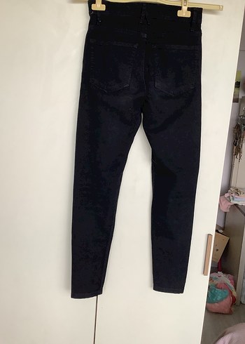 Siyah Düğmeli Kadın Skinny Jean - Görsel 3