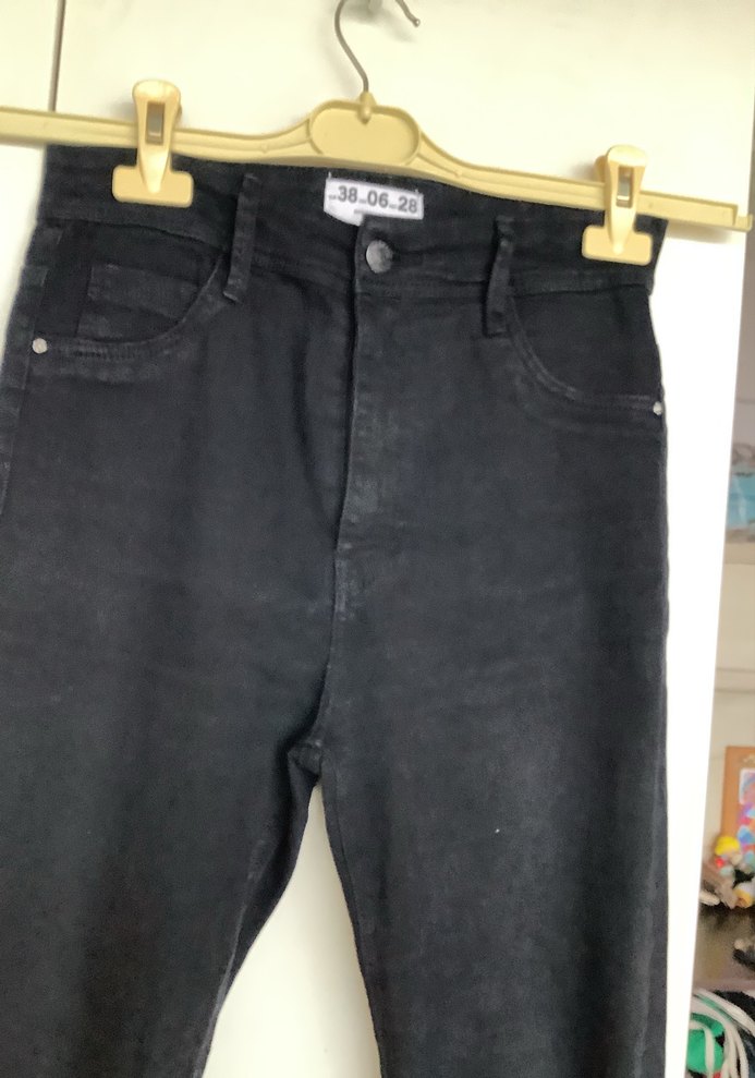 Siyah Düğmeli Kadın Skinny Jean - Görsel 2