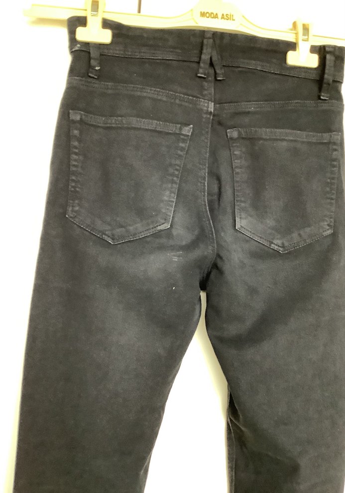 Siyah Düğmeli Kadın Skinny Jean - Görsel 4