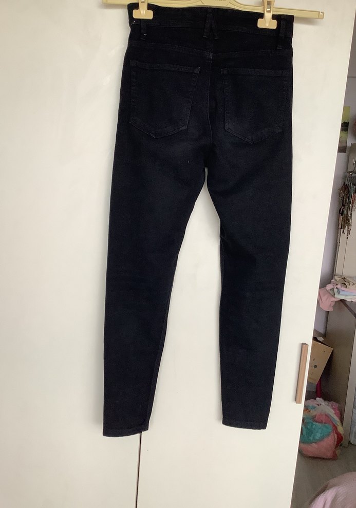 Siyah Düğmeli Kadın Skinny Jean - Görsel 3