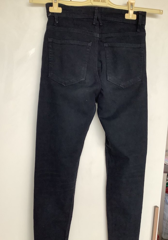 Siyah Düğmeli Kadın Skinny Jean - Görsel 5