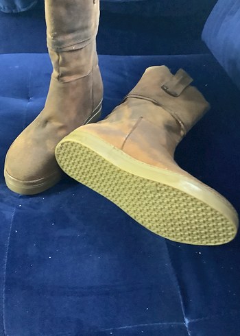 Bej Süet Kadın Dolgu Topuk Bot - Görsel 5