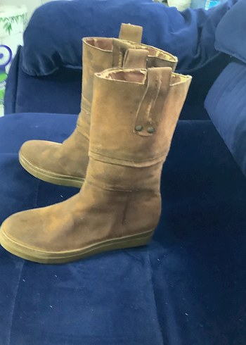 Bej Süet Kadın Dolgu Topuk Bot - Görsel 2