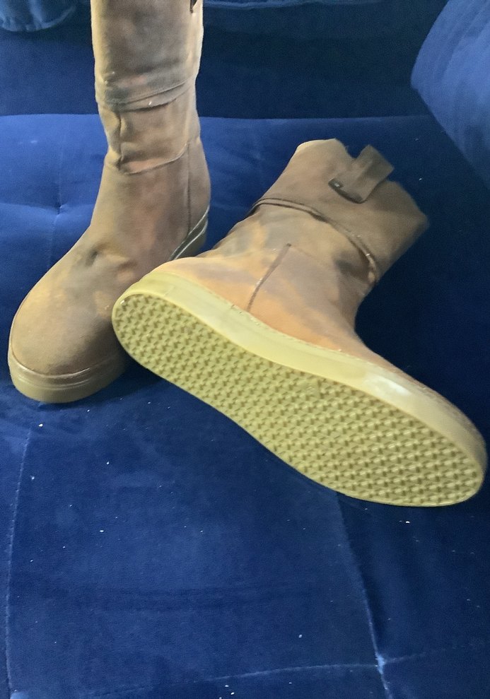 Bej Süet Kadın Dolgu Topuk Bot - Görsel 5