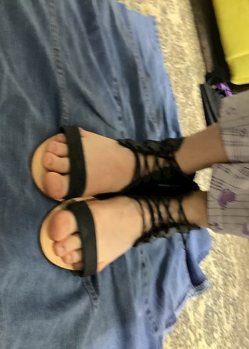 Kemerli Siyah Bohem Blok Topuklu Kadın Sandalet - Görsel 2