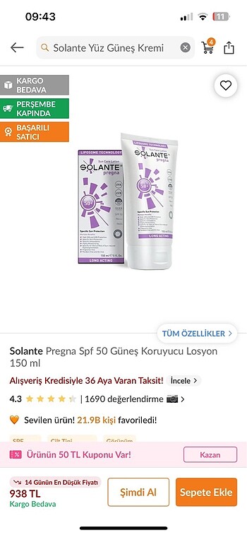 Solante güneş kremi