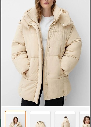 Bershka Bej Kapusonlu Sisme Mont