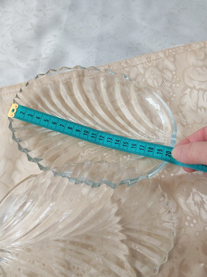 Vintage Şeffaf Cam Tabak İkili Set - Görsel 3