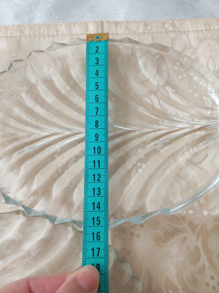 Vintage Şeffaf Cam Tabak İkili Set - Görsel 4