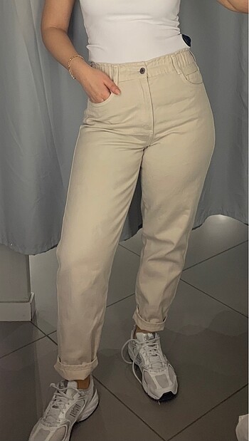 H&M Bej Mom Jean