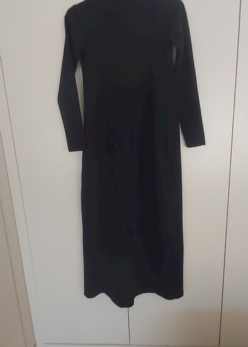 Nakışlı Siyah Uzun Kollu Uzun Elbise - Görsel 2