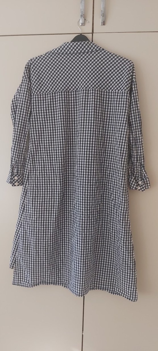 Tunik  Ekose Desenli Uzun Kollu Kadın Gömlek - Görsel 3