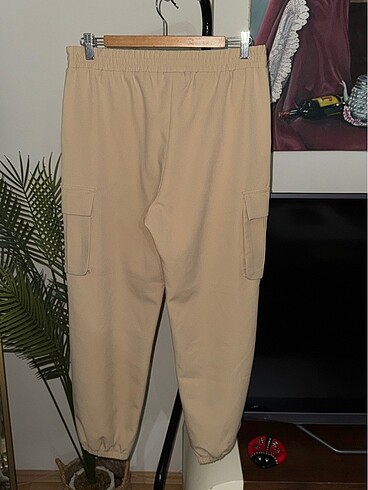 l Beden camel Renk Cepli Lastikli Jogger Pantolon