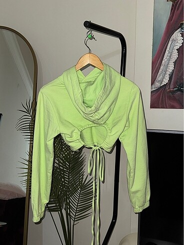 xs Beden Sloganlı Bağlamalı Crop/sweatshirt