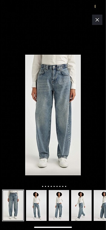 40 Beden mavi Renk defacto baggy jeans