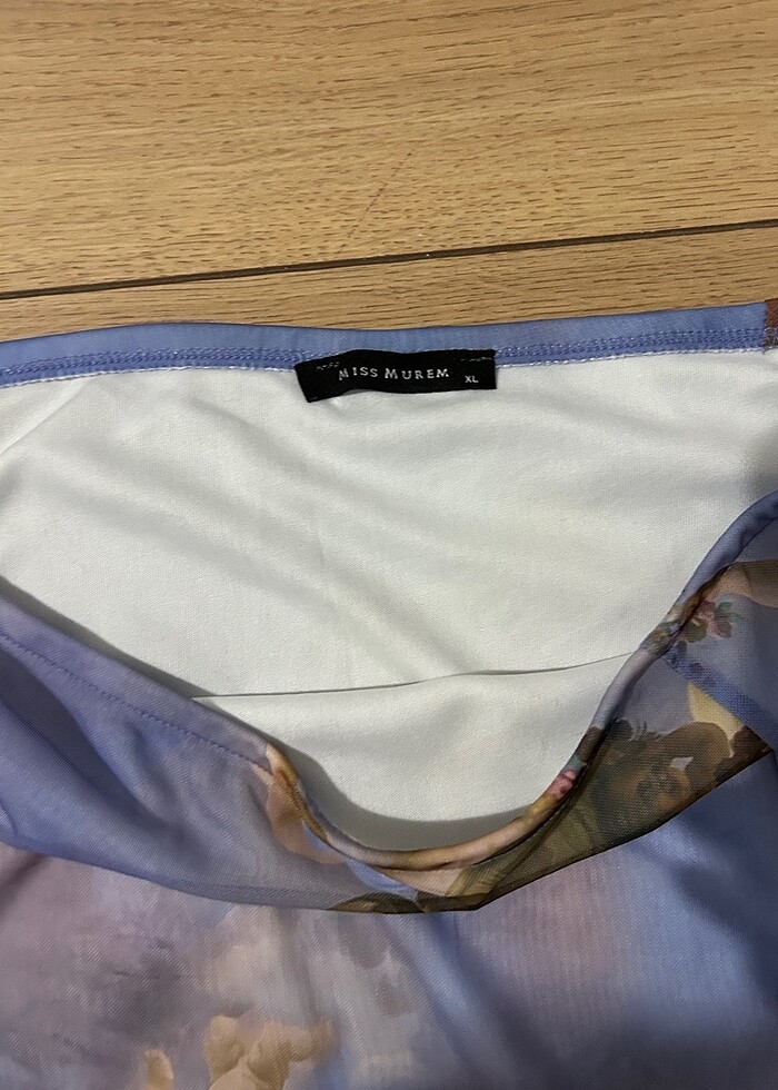 Midi boy şifon yüksek bel desenli etek - Görsel 4