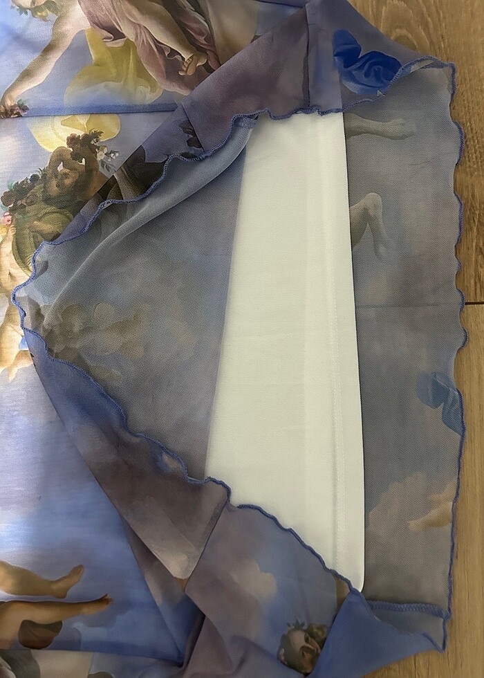 Midi boy şifon yüksek bel desenli etek - Görsel 5