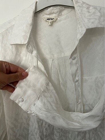 Beyaz saten gömlek - Görsel 2
