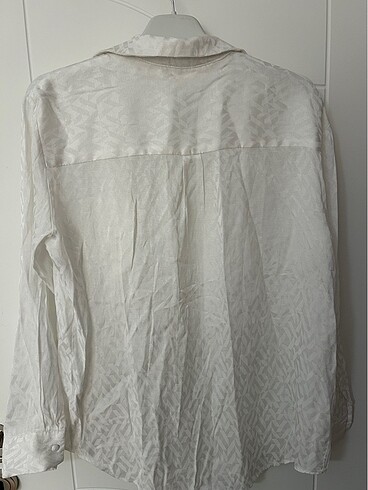 Beyaz saten gömlek - Görsel 5