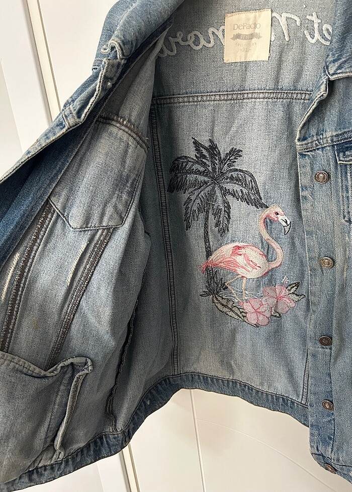 Şık kot çeket - Görsel 4