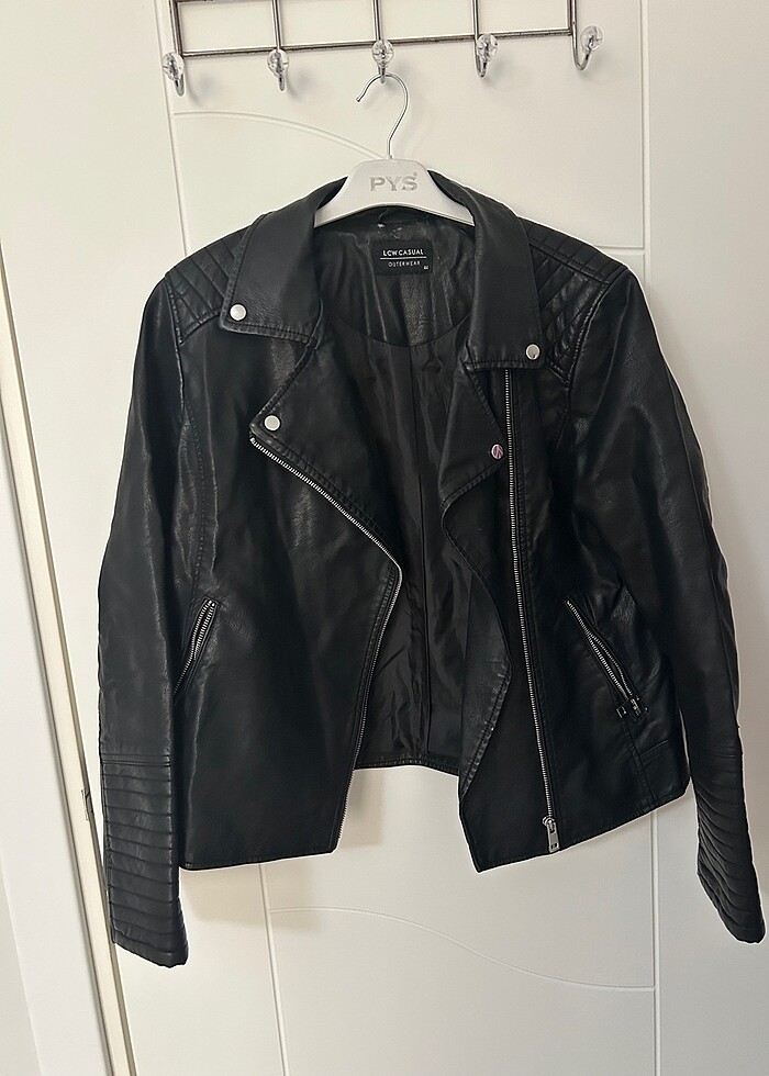 Şık deri mont - Görsel 2