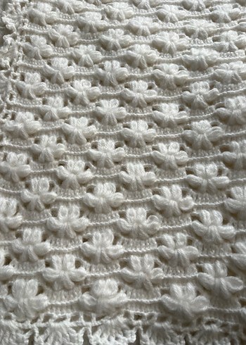 Bebek battaniyesi Nako ile örülmüş 105cm kare - Görsel 6