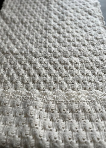 Bebek battaniyesi Nako ile örülmüş 105cm kare - Görsel 5