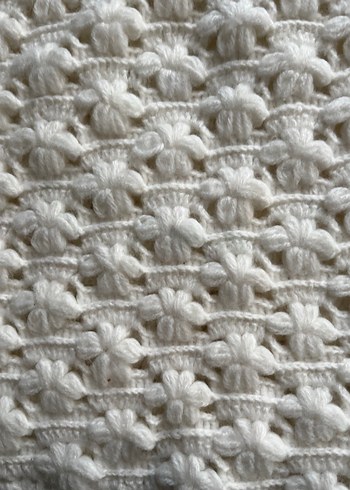 Bebek battaniyesi Nako ile örülmüş 105cm kare - Görsel 2