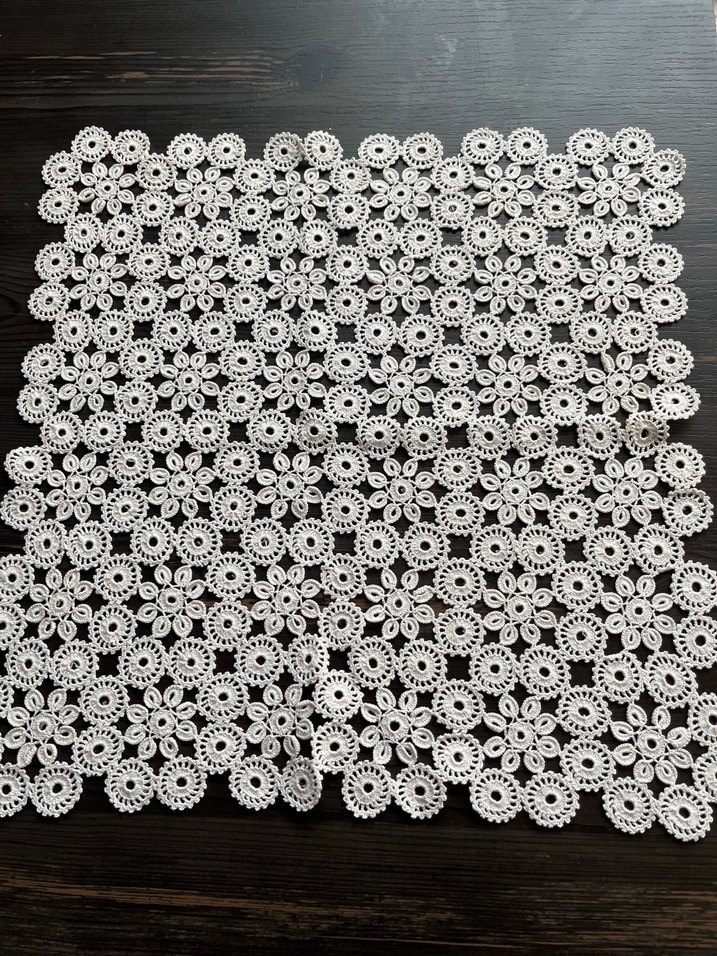 Vintage El Yapımı Dantel  Örtü Anchor çapa ile - Görsel 4