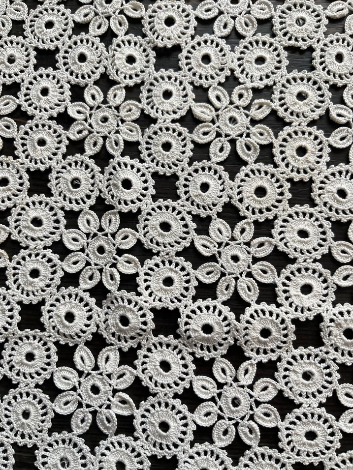 Vintage El Yapımı Dantel  Örtü Anchor çapa ile - Görsel 2