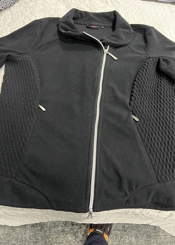 Tchibo ,Siyah Fermuarlı Kadın Biker Ceket, polar yeni - Görsel 7