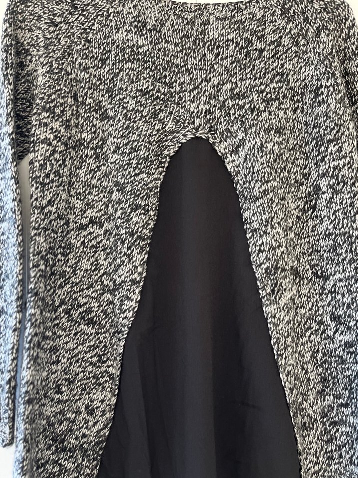 Kadın Gri Uzun Kollu Triko Kazak L - Görsel 5