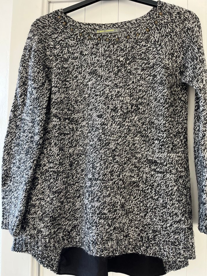 Kadın Gri Uzun Kollu Triko Kazak L - Görsel 2