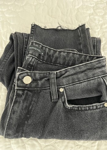 Trendyol siyah Kadın Midi Boy Denim Jean 38 - Görsel 4