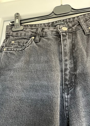 Trendyol siyah Kadın Midi Boy Denim Jean 38 - Görsel 3