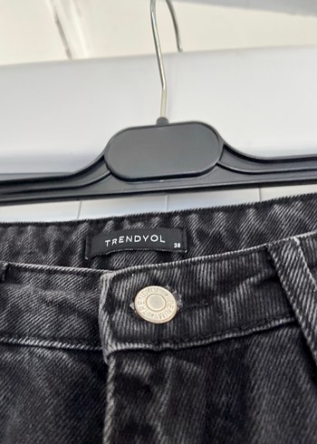 Trendyol siyah Kadın Midi Boy Denim Jean 38 - Görsel 5