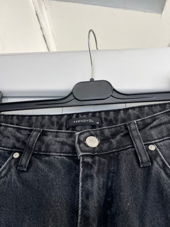 Trendyol siyah  Kadın Midi Boy Denim Jean 38 - Görsel 2