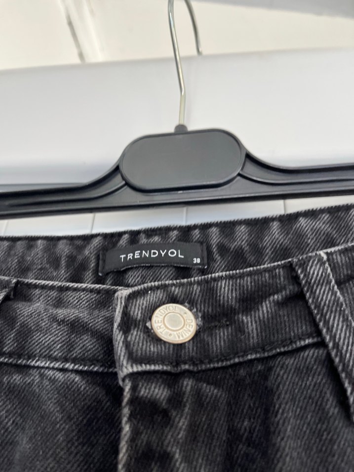 Trendyol siyah  Kadın Midi Boy Denim Jean 38 - Görsel 5