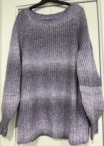 Lila, gri  Örgü Kadın Triko Kazak Gap M-L - Görsel 2