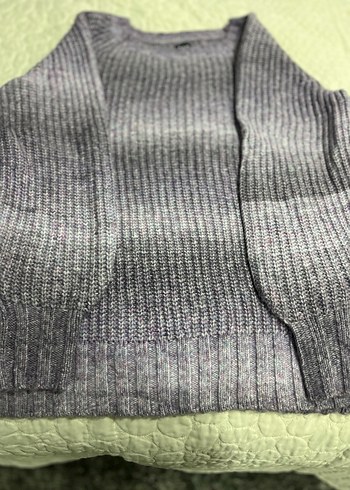 Lila, gri  Örgü Kadın Triko Kazak Gap M-L - Görsel 8